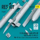 ResKit Models S-24 missiles with APU-68 (4 pcs) (MiG-21, MiG-23, MiG-27, MiG-29, Su-7, Su-17, Su-25, Su-24, Mi-24) (3D Printed) 1:32 (RS32-0566)