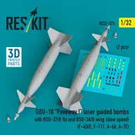   ResKit Models GBU-10 Paveway I laser guided bombs with BSU-37/B fin and BSU-3A/B wing (slow speed) (2 pcs) (F-4D/E, F-111, A-6A, A-7E) (3D Printed) 1:32 (RS32-0575)