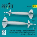 ResKit Models GBU-10 Paveway I laser guided bombs with BSU-37/B fin and BSU-3A/B wing (slow speed) (2 pcs) (F-4D/E, F-111, A-6A, A-7E) (3D Printed) 1:32 (RS32-0575)