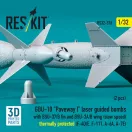 ResKit Models GBU-10 Paveway I laser guided bombs with BSU-37/B fin and BSU-3A/B wing (slow speed) thermally protected (2 pcs) (F-4D/E, F-111, A-6A, A-7E) (3D Printed) 1:32 (RS32-0576)