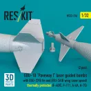 ResKit Models GBU-10 Paveway I laser guided bombs with BSU-37/B fin and BSU-3A/B wing (slow speed) thermally protected (2 pcs) (F-4D/E, F-111, A-6A, A-7E) (3D Printed) 1:32 (RS32-0576)