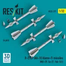 ResKit Models R-27EP (AA-10 Alamo-F) missiles (4 pcs) (MiG-29, Su-27, Yak-141) (3D Printed) 1:32 (RS32-0577)