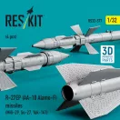 ResKit Models R-27EP (AA-10 Alamo-F) missiles (4 pcs) (MiG-29, Su-27, Yak-141) (3D Printed) 1:32 (RS32-0577)