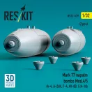 ResKit Models Mark 77 napalm bombs Mod.4/5 (2 pcs) (A-4, A-26K, F-4, AV-8B, F/A-18) (3D Printed) 1:32 (RS32-0579)