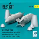 ResKit Models BLU-27A/B 750lb napalm bombs finned (MXU-469/B) or unfinned (2 pcs) (A-1, A-4, A-7, A-26K, B-57, F-4, F-100, F-105 ) (3D Printed) 1:32 (RS32-0580)