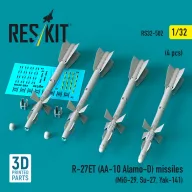   ResKit Models R-27ET (AA-10 Alamo-D) missiles (4 pcs) (MiG-29, Su-27, Yak-141) (3D Printed) 1:32 (RS32-0582)