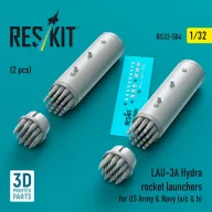   ResKit Models LAU-3A Hydra rocket launchers for US Army & Navy (a/c & h) (2 pcs) (3D Printed) 1:32 (RS32-0584)