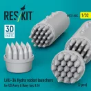 ResKit Models LAU-3A Hydra rocket launchers for US Army & Navy (a/c & h) (2 pcs) (3D Printed) 1:32 (RS32-0584)