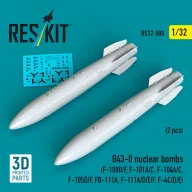  ResKit Models B43-0 nuclear bombs (2 pcs) (F-100D/F, F-101A/C, F-104A/C, F-105D/F, FB-111A, F-111A/D/E/F, F-4C/D/E) (3D Printed) 1:32 (RS32-0588)