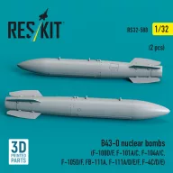   ResKit Models B43-0 nuclear bombs (2 pcs) (F-100D/F, F-101A/C, F-104A/C, F-105D/F, FB-111A, F-111A/D/E/F, F-4C/D/E) (3D Printed) 1:32 (RS32-0588)