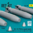ResKit Models BLU-1B (750 lb) napalm bombs finned MXU-469/B (4 pcs) (A-1, A-4, A-7, A-26K, B-57, F-100) (3D Printed) 1:32 (RS32-0598)