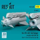 ResKit Models Kh-29L (AS-14A Kedge) missiles with AKU-58 (2 pcs) (Su-17, Su-25, Su-24, Su-30) (3D Printed) 1:32 (RS32-0600)