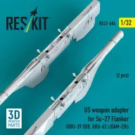   ResKit Models US weapon adapter for Su-27 Flanker (2 pcs) (GBU-39 SDB, GBU-62 (JDAM-ER)) (3D Printed) 1:32 (RS32-0604)