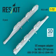   ResKit Models US weapon adapter for MiG-29 Fulcrum (2 pcs) (GBU-39 SDB, GBU-62 (JDAM-ER)) (3D Printed) 1:32 (RS32-0605)