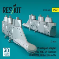   ResKit Models US weapon adapter for MiG-29 Fulcrum (2 pcs) (GBU-39 SDB, GBU-62 (JDAM-ER)) (3D Printed) 1:32 (RS32-0605)