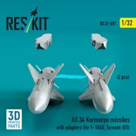   ResKit Models AS.34 Kormoran missiles with adapters (2 pcs) (for F-104G, Tornado IDS) (3D Printed) 1:32 (RS32-0607)