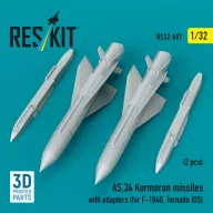   ResKit Models AS.34 Kormoran missiles with adapters (2 pcs) (for F-104G, Tornado IDS) (3D Printed) 1:32 (RS32-0607)