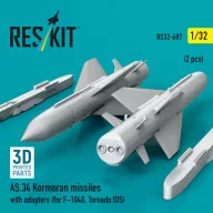   ResKit Models AS.34 Kormoran missiles with adapters (2 pcs) (for F-104G, Tornado IDS) (3D Printed) 1:32 (RS32-0607)