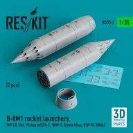   ResKit Models B-8M1 rocket launchers (2 pcs) (MT-LB, UAZ, Pickup w/ZPU-2, BMP-2, Toyota Hilux, BTR-70, URAL) (3D Printed) 1:35 (RS35-0002)