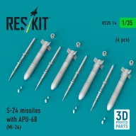   ResKit Models S-24 missiles with APU-68 (4 pcs) (Mi-24) (3D Printed) 1:35 (RS35-0014)
