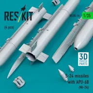   ResKit Models S-24 missiles with APU-68 (4 pcs) (Mi-24) (3D Printed) 1:35 (RS35-0014)