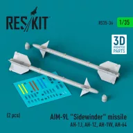   ResKit Models AIM-9L Sidewinder missile (AH-1J, AH-1Z, AH-1W, AH-64) (2 pcs) (3D Printed) 1:35 (RS35-0036)