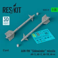   ResKit Models AIM-9M Sidewinder missile (AH-1J, AH-1Z, AH-1W, AH-64) (2 pcs) (3D Printed) 1:35 (RS35-0037)