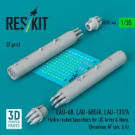   ResKit Models LAU-68, LAU-68D/A, LAU-131/A Hydra rocket launchers for US Army & Navy, Ukrainian AF (a/c & h) (2pcs) (3D Printed) 1:35 (RS35-0044)