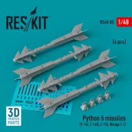   ResKit Models Python 5 missiles (4 pcs) (F-16I, F-16D, F-15I, Mirage F.1) (3D Printed) 1:48 (RS48-0085)