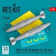   ResKit Models GBU-31 (V) 1/B bombs U.S. Air Force (2 pcs) (A-10, B-1, B-2, B-52, F-15E, F-16C/D, F-35, F-22, P-3, F-117) (3D Printed) 1:48 (RS48-0119)