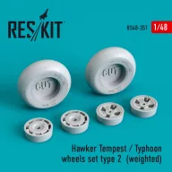   ResKit Models Hawker Tempest/Typhoon wheels set type 2 (weighted) 1:48 (RS48-0351)