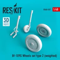   ResKit Models Bf-109G wheels set type 2 (weighted) 1:48 (RS48-0357)