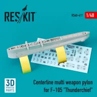   ResKit Models Centerline multi weapon pylon for F-105 Thunderchief (3D Printed) 1:48 (RS48-0417)