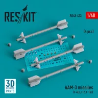   ResKit Models AAM-3 missiles (4 pcs) (F-4EJ, F-2, F-15J) (3D Printed) 1:48 (RS48-0423)