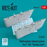   ResKit Models Multi weapon inboard pylons for F-105 Thunderchief (2 pcs) (3D Printed) 1:48 (RS48-0425)