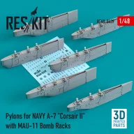   ResKit Models Pylons for NAVY A-7 Corsair II with MAU-11 Bomb Racks (3D Printed) 1:48 (RS48-0439)
