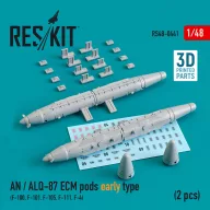   ResKit Models AN / ALQ-87 ECM pods early type (2 pcs) (F-100, F-101, F-105, F-111, F-4) (3D Printed) 1:48 (RS48-0441)
