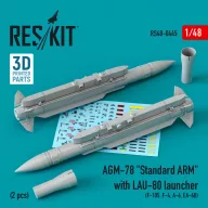   ResKit Models AGM-78 Standard ARM with LAU-80 launcher (2 pcs) (F-105,F-4,A-6,EA-6B) (3D Printed) 1:48 (RS48-0445)