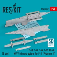   ResKit Models NAVY inboard pylons for F-4 Phantom II (2 pcs) (F-4B, F-4J, F-4N, F-4S, RF-4B) (3D Printed) 1:48 (RS48-0447)