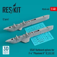   ResKit Models USAF Outboard pylons for F-4 Phantom II (C,D,E,G) (2 pcs) (3D Printed) 1:48 (RS48-0448)