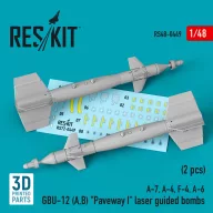   ResKit Models GBU-12 (A,B) Paveway I laser guided bombs (2 pcs) (A-7, A-4, F-4, A-6) (3D Printed) 1:48 (RS48-0449)