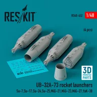   ResKit Models UB-32A-73 rocket launchers (4 pcs) (Su-7,Su-17,Su-24,Su-25,MiG-21,MiG-23,MiG-27,YaK-38) (3D Printed) 1:48 (RS48-0452)