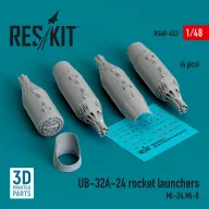   ResKit Models UB-32A-24 rocket launchers (4 pcs) (Mi-24,Mi-8) (3D Printed) 1:48 (RS48-0453)
