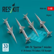   ResKit Models AIM-7A Sparrow I missiles (4 pcs) (F-3H Demon, F7U Cutlass, F3D Skynight) (3D Printed) 1:48 (RS48-0454)
