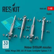   ResKit Models Meteor BVRAAM missiles (4 pcs) (Rafale, Mirage 2000, JAS-39 Gripen, Eurofighter Typhoon, F-35) (3D Printed) 1:48 (RS48-0460)