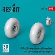   ResKit Models DHC-2 Beaver Alascan bushwheel tires (35x15x10) set for Dora Wings kit (3D Printed) 1:48 (RS48-0461)