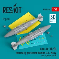   ResKit Models GBU-31 (V) 2/B thermally protected bombs U.S. Navy (2 pcs) (F/A-18, AV-8B, F-14D)(3D Printed) 1:48 (RS48-0464)