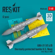   ResKit Models GBU-31 (V) 4/B thermally protected bombs U.S. Navy (2 pcs) (F/A-18E,F, F-35B) (3D Printed) 1:48 (RS48-0466)