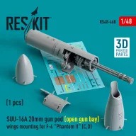   ResKit Models SUU-16A 20mm gun pod (open gun bay) wings mounting for F-4 Phantom II (C,D) (1 pcs) (3D Printed) 1:48 (RS48-0468)