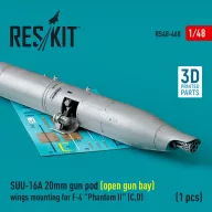   ResKit Models SUU-16A 20mm gun pod (open gun bay) wings mounting for F-4 Phantom II (C,D) (1 pcs) (3D Printed) 1:48 (RS48-0468)